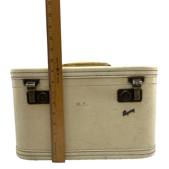 Vintage M.Y Skyway Vanity Train Case Suitcase Makeup Storage Luggage Travel Bag - Picture 14 of 16